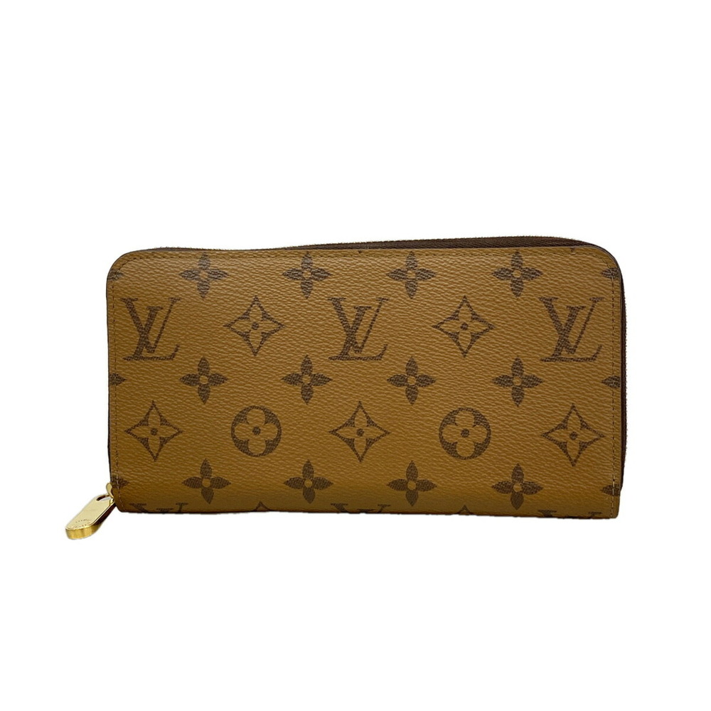 Louis Vuitton Monogram Reverse Zippy Wallet M82444 Light Brown Women's Long